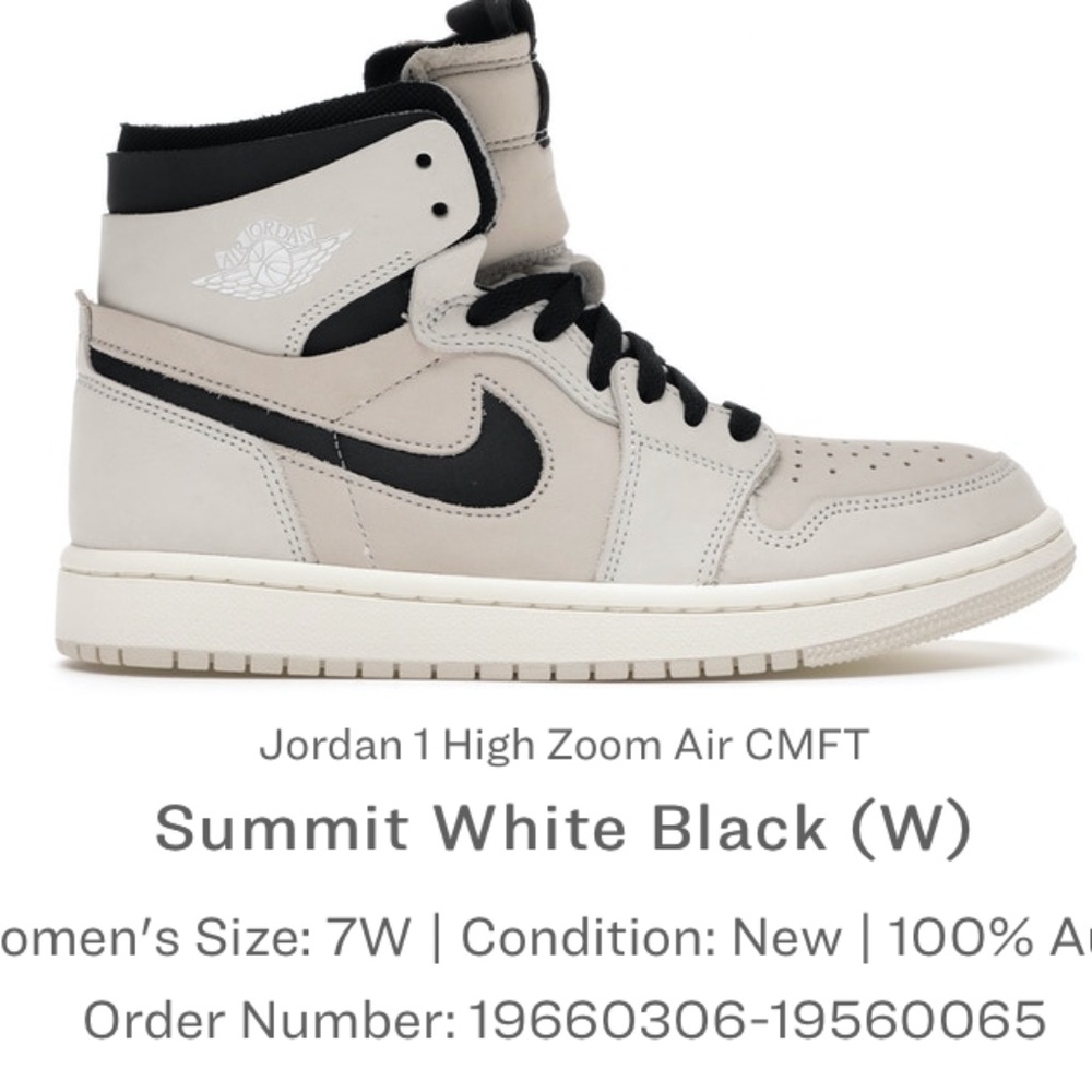 Jordan 1 High Zoom Air CMFT Summit White Black (W)